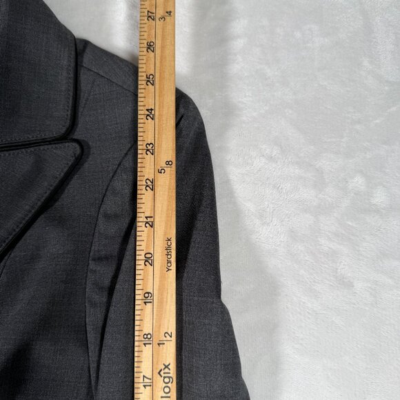 Bebe Blazer Women Size 6 Gray Wool Blend One-Button Office Jacket Lined EUC - Picture 5 of 13